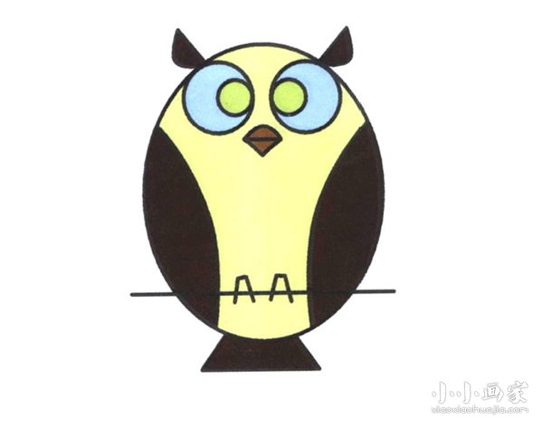 猫头鹰简笔画画法图片步骤步骤1