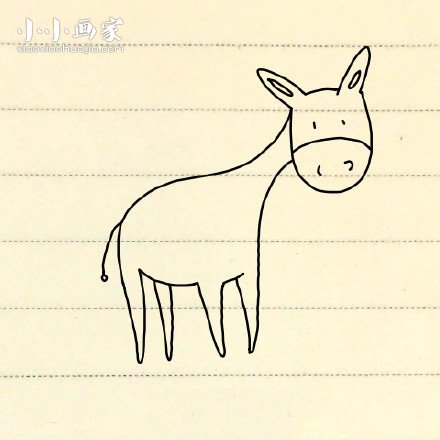 绘本故事简单小毛驴简笔画画法图片步骤