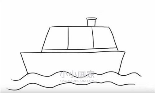 海上轮船简笔画画法图片步骤步骤6