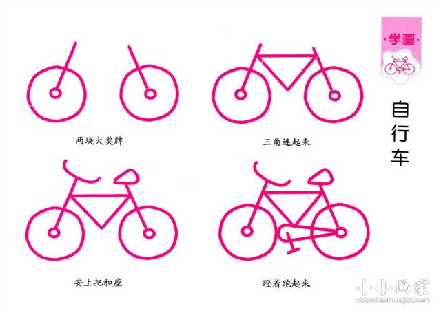 自行车简笔画画法图片步骤步骤1