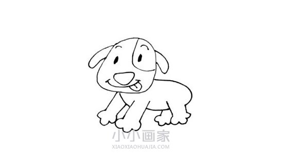 草丛中的小狗简笔画画法图片步骤步骤6