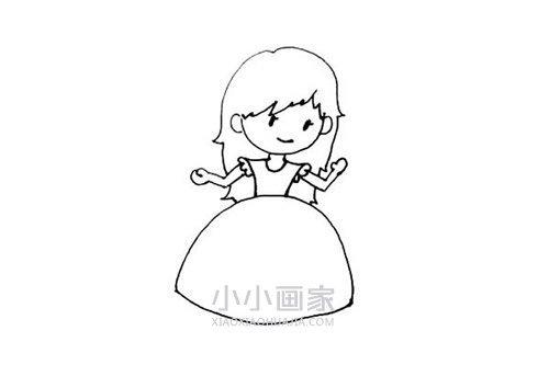 美丽魔法公主简笔画画法图片步骤步骤5