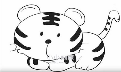可爱小老虎简笔画画法图片步骤步骤1