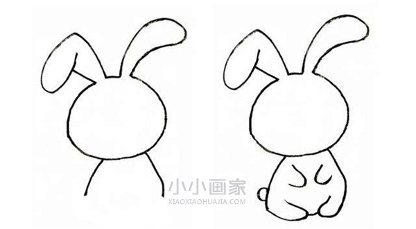 粉色兔子简笔画画法图片步骤步骤1