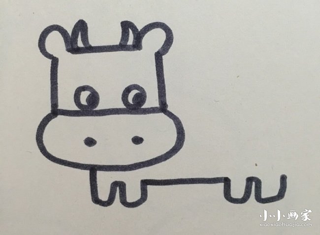 卡通小奶牛简笔画画法图片步骤步骤6