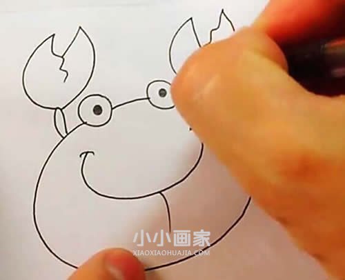 简单卡通螃蟹简笔画画法图片步骤步骤5