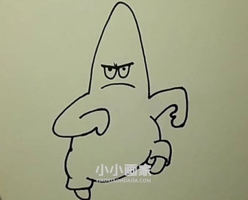 彩色派大星简笔画画法图片步骤步骤6