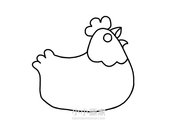 孵蛋的母鸡简笔画画法图片步骤步骤3