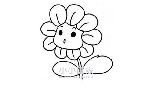 彩色卡通向日葵简笔画画法图片步骤步骤5