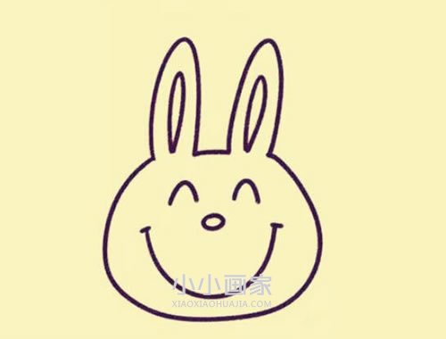 快乐卡通小白兔简笔画画法图片步骤步骤4