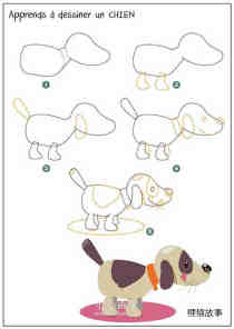 彩色狗狗简笔画画法图片步骤步骤1