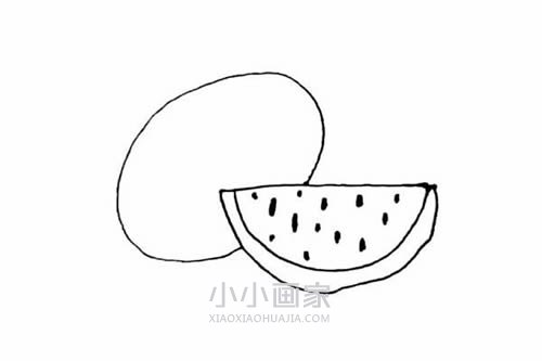 夏天西瓜简笔画画法图片步骤步骤5