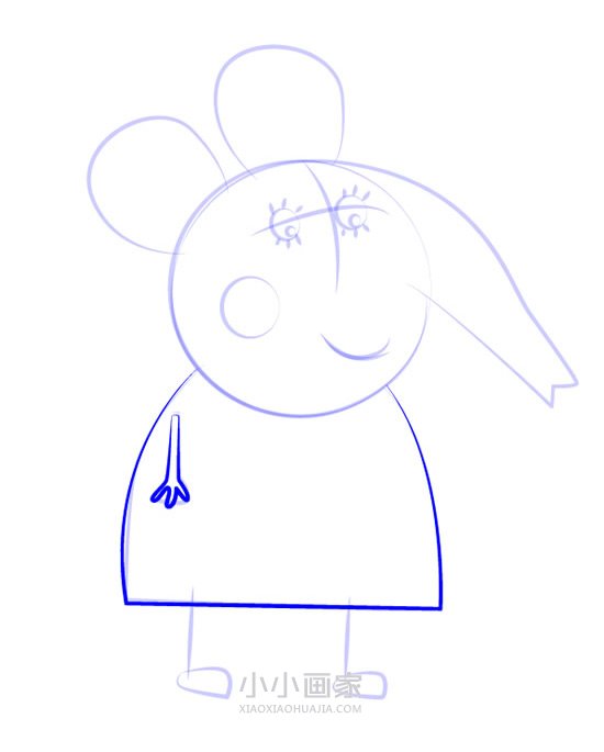 小象爱米丽的妈妈简笔画画法图片步骤步骤6