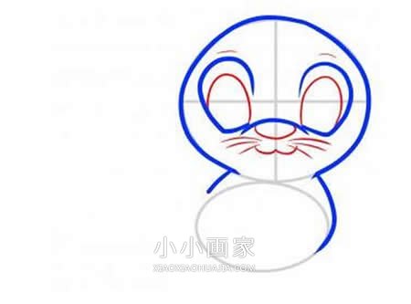 可爱卡通海豹简笔画画法图片步骤步骤5