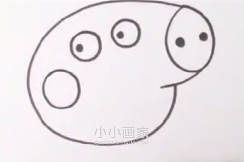 彩色小猪佩奇简笔画画法图片步骤步骤4