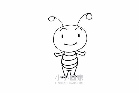 可爱卡通蜜蜂简笔画画法图片步骤步骤6