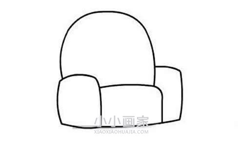 粉红的可爱扶手沙发简笔画画法图片步骤步骤3
