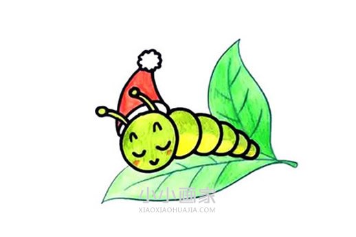 圣诞毛毛虫简笔画画法图片步骤步骤4