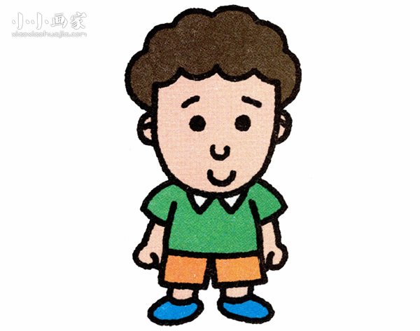 穿夏天衣服的哥哥简笔画画法图片步骤步骤1
