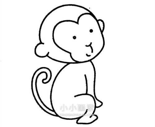 可爱小猴子简笔画画法图片步骤步骤1