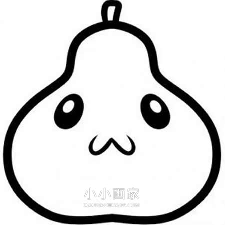 彩色卡通梨子简笔画画法图片步骤步骤5