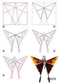 彩色蝴蝶简笔画画法图片步骤步骤1