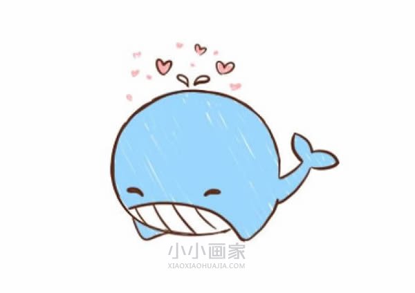绘本故事可爱卡通小鲸鱼简笔画画法图片步骤