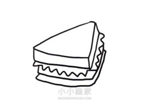 美味三明治简笔画画法图片步骤步骤4