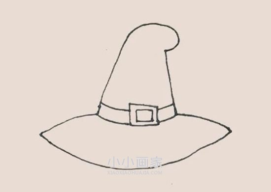 漂亮巫婆帽简笔画画法图片步骤步骤5