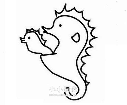 海马爸爸和小海马简笔画画法图片步骤步骤1