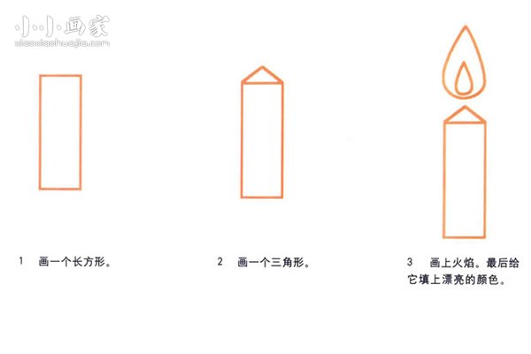 绘本故事点燃的蜡烛简笔画画法图片步骤