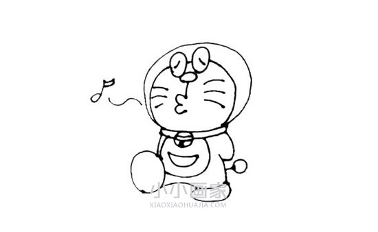 哼歌的哆啦A梦简笔画画法图片步骤步骤8