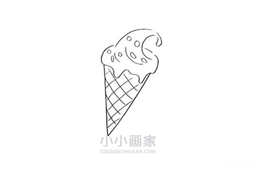 彩色冰激凌简笔画画法图片步骤步骤4