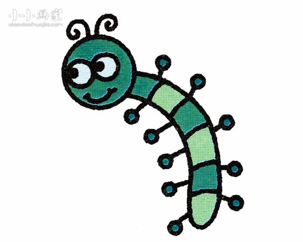 彩色小毛毛虫简笔画画法图片步骤步骤1