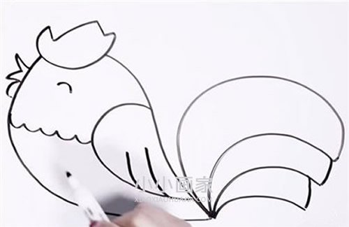 打鸣大公鸡简笔画画法图片步骤步骤5