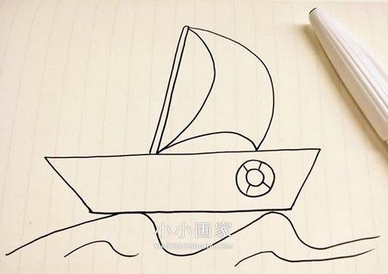 绘本故事海上帆船简笔画画法图片步骤