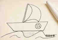 海上帆船简笔画画法图片步骤步骤1