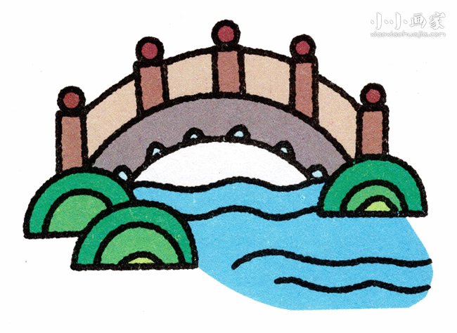 拱桥简笔画画法图片步骤步骤1