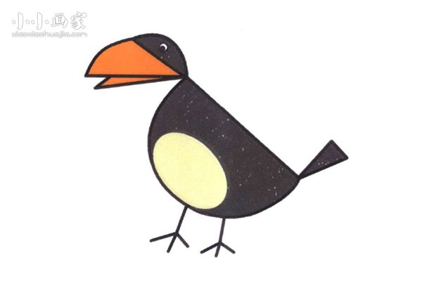 有点搞笑的乌鸦简笔画画法图片步骤步骤1