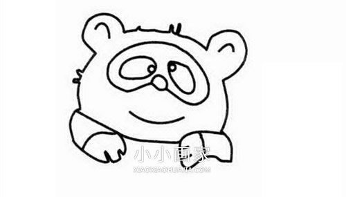可爱小浣熊简笔画画法图片步骤步骤3