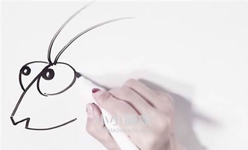 可爱螳螂简笔画画法图片步骤步骤3