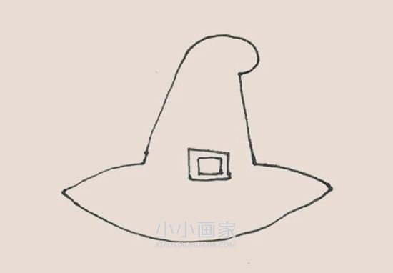 漂亮巫婆帽简笔画画法图片步骤步骤4
