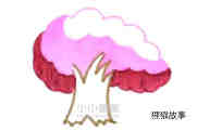 彩色樱花树简笔画画法图片步骤步骤4