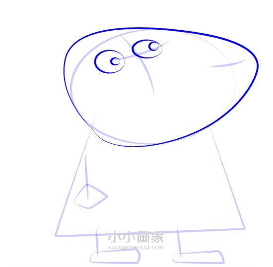 小猪佩奇小兔瑞秋简笔画画法图片步骤步骤4