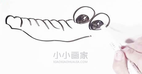 可爱卡通鳄鱼简笔画画法图片步骤步骤3