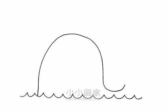 笑嘻嘻的鲸鱼简笔画画法图片步骤步骤3