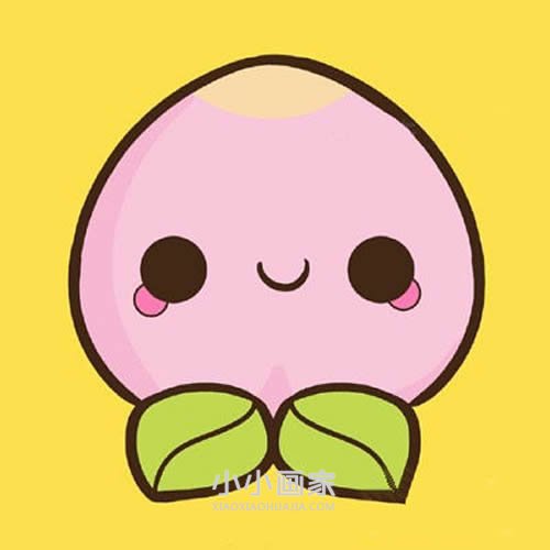 绘本故事可爱彩色桃子简笔画画法图片步骤