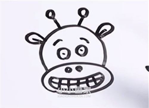 搞笑长颈鹿简笔画画法图片步骤步骤4