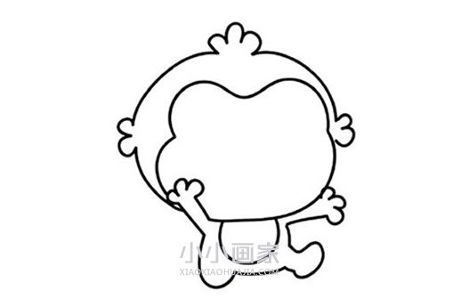 猴子宝宝简笔画画法图片步骤步骤4