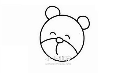可爱小熊简笔画画法图片步骤步骤3